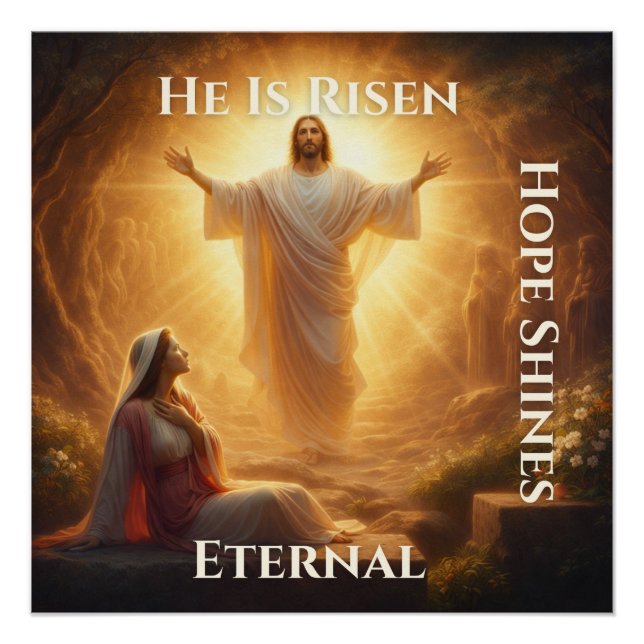 He Is Risen Christian Poster (Devant)