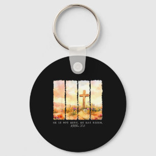 He Is Risen Christian Wildflower Happy Easter Wome Keychain