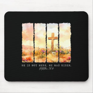 He Is Risen Christian Wildflower Happy Easter Wome Mouse Pad