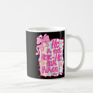 He Is Risen Coquette Bunny Christian Easter Pink G Coffee Mug