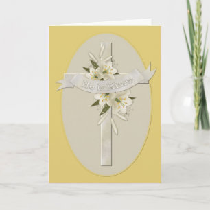 He is Risen Cross Christian Easter Greeting Card