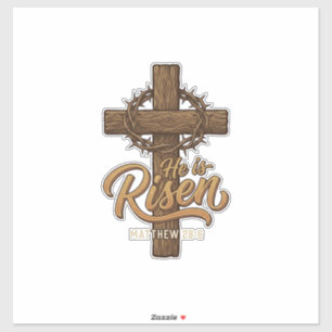 He Is Risen Cross Crown of Thorns Christian Shirt_