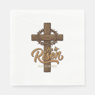 He Is Risen Cross Crown of Thorns Christian Shirt_ Napkin
