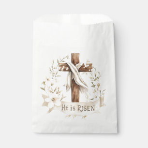 He is Risen Cross Easter Favour Bag