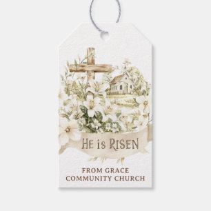 He is Risen Cross   Easter Gift Tags
