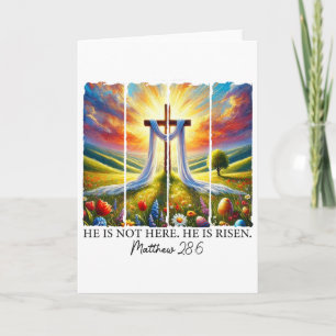 He Is Risen Cross Faith Resurrection Jesus Easter  Card