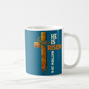 He is risen cross jesus religious christian faith coffee mug
