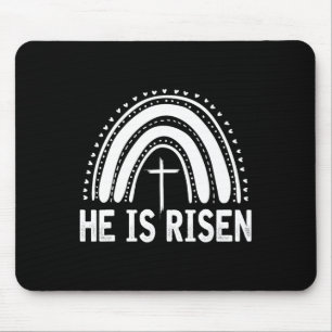He Is Risen Cross Vintage Happy Easter 1 Mouse Pad