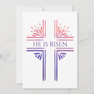 He Is Risen Custom Christian Original Cross Easter Holiday Card