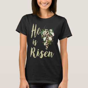 He Is Risen Cute Christian Teen Girls Mom  Jesus E T-Shirt