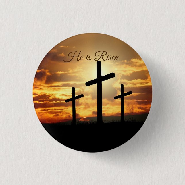  He is Risen Easter  1 Inch Round Button (Front)