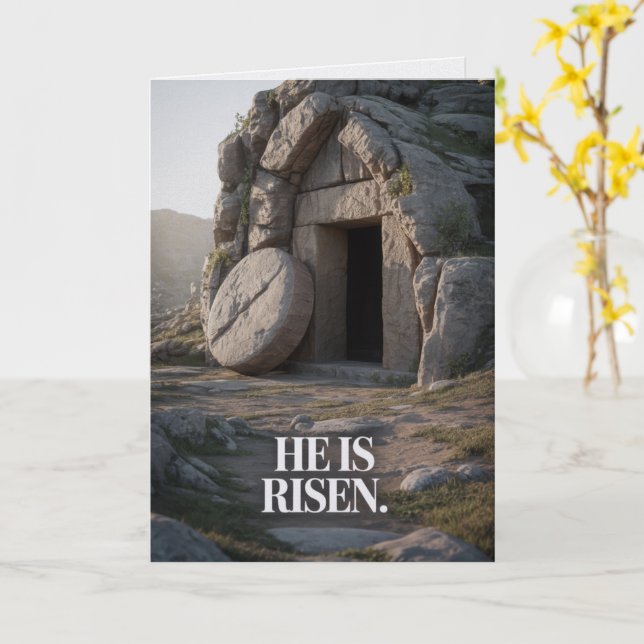 He Is Risen Easter Bulk Church Greeting Cards (Yellow Flower)