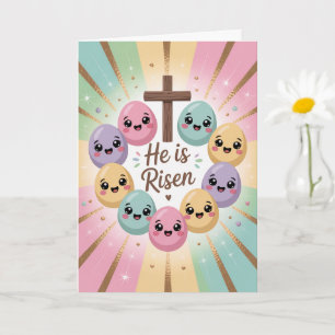 He Is Risen Easter Card - Christian Faith Greeting