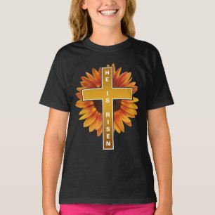 HE IS RISEN EASTER CELEBRATION CROSS SUNFLOWER T-Shirt