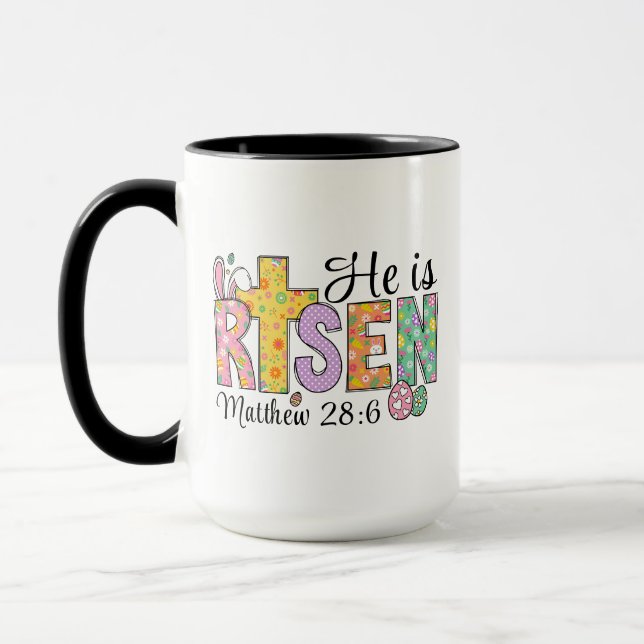He Is Risen Easter Christian Coffee Mug (Gauche)