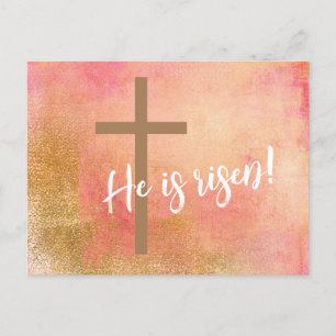 He is Risen Easter Cross Holiday Card