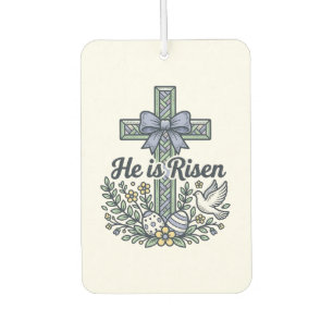 He Is Risen Easter Cross Vintage Vector Air Freshener
