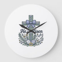 He Is Risen Easter Cross Vintage Vector