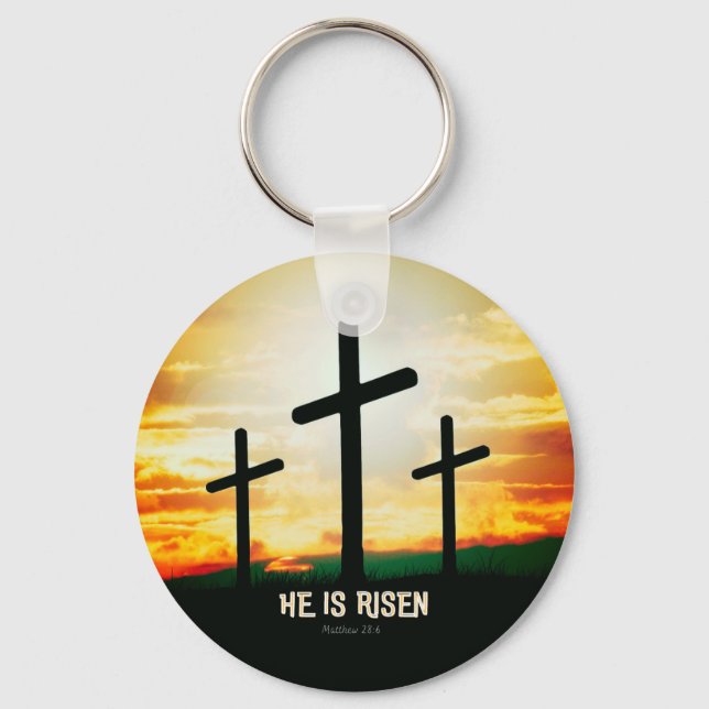 HE IS RISEN - EASTER ILLUSTRATION KEYCHAIN (Front)