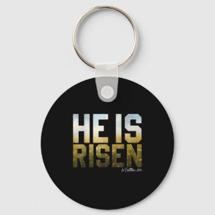 He is risen easter jesus bible verse christian keychain