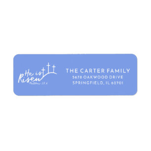 He is Risen Easter Minimal Cross Religious Blue