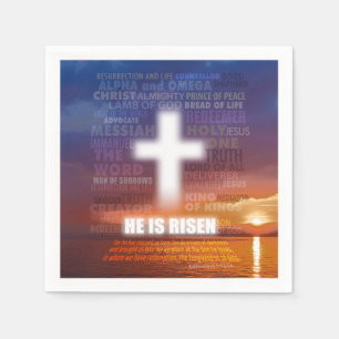 He is Risen - Easter Napkin