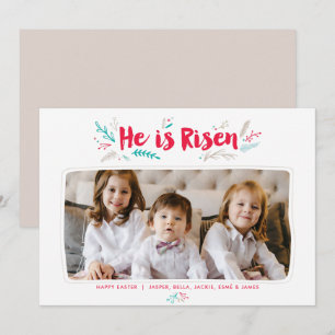 He is Risen Easter Photo Flat Card  (Edit)