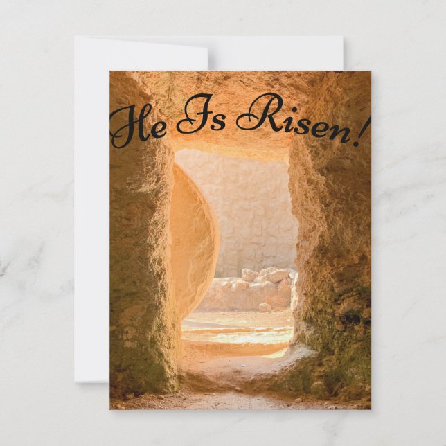 He Is Risen Easter Resurrection Day Christian  Card (Front)