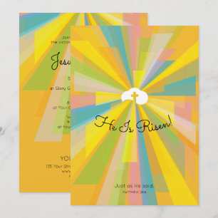 He Is Risen Easter Service Invitations