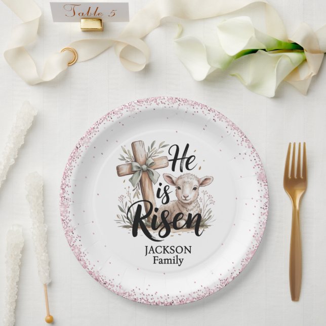 He is Risen! Easter Sunday Paper Plate (Wedding)
