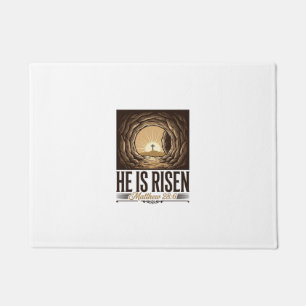He Is Risen Easter Tomb Cross Vintage Christian Sh Doormat