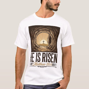 He Is Risen Easter Tomb Cross Vintage Christian Sh T-Shirt
