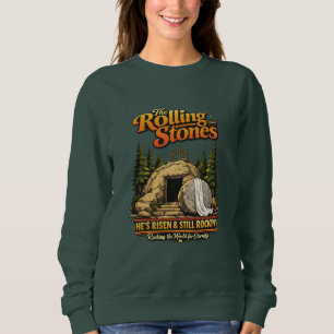 He Is Risen Faith Inspired Rock Style Christian Sweatshirt