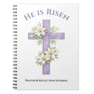 He is Risen Floral Cross 2026 Prayer Journal