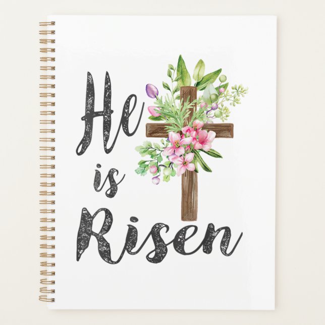 He is Risen Floral Cross Vintage Happy Easter T-Sh (Devant)