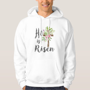 He is Risen Floral Cross Vintage Happy Easter T-Sh Hoodie