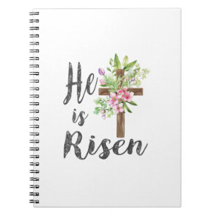 He is Risen Floral Cross Vintage Happy Easter T-Sh Notebook