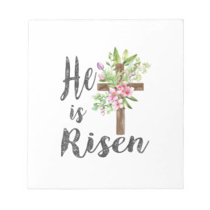 He is Risen Floral Cross Vintage Happy Easter T-Sh Notepad