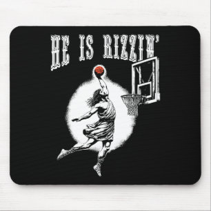 He Is Risen Funny Easter Jesus Playing Bysketbyll Mouse Pad