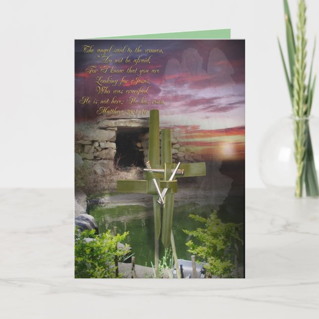 He Is Risen Hallelujah, Religious Easter Card (Front)