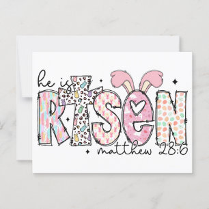 He is risen happy Christian easter Jesus God love  Postcard