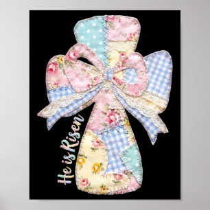 He Is Risen Happy Easter Day Jesus Christian Cross Poster