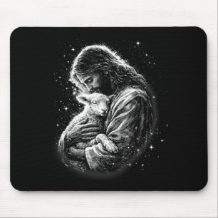 He Is Risen Happy Easter Day Jesus Sheep Christian Mouse Pad