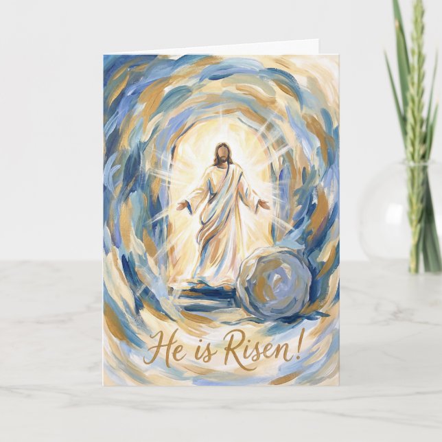 He Is Risen in Glory Easter Card (Front)