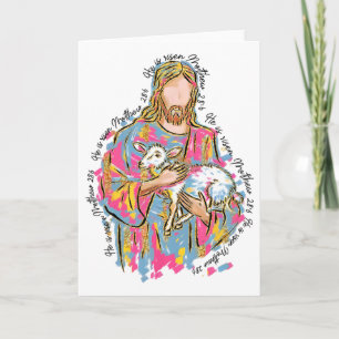 He Is Risen Jesus And Lamb God Happy Easter Christ Card