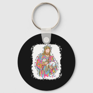 He Is Risen Jesus And Lamb God Happy Easter Christ Keychain