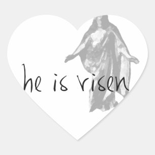 he is risen jesus christ easter lds mormon heart sticker