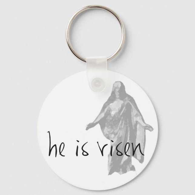 he is risen jesus christ easter lds mormon keychain (Front)