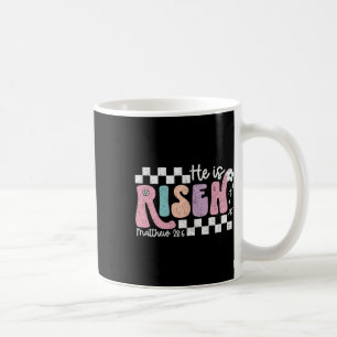 He Is Risen Jesus Christian Chequered Design Easte Coffee Mug