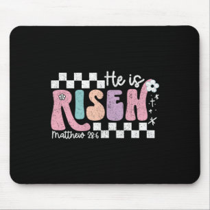 He Is Risen Jesus Christian Chequered Design Easte Mouse Pad